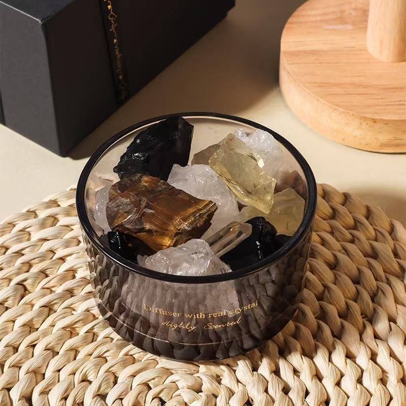 Crystal stone aroma diffuser, flameless essential oil indoor incense burner