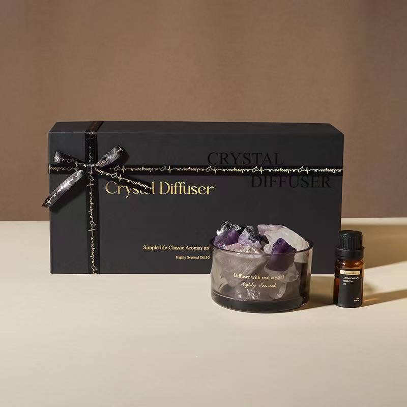 Crystal stone aroma diffuser, flameless essential oil indoor incense burner